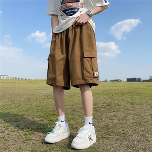 工装五分裤男港风潮流贴标大口袋个性2023夏新款ins短裤K4008-P34图片