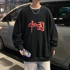 S6199-P28加绒款-P33秋季圆领卫衣男大码韩版宽松长袖外套，男装卫衣，电商A040