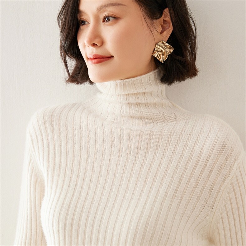 2024秋季新款女士高领长袖短款套头35%羊绒衫休闲百搭,女装羊绒衫,澳煜绒