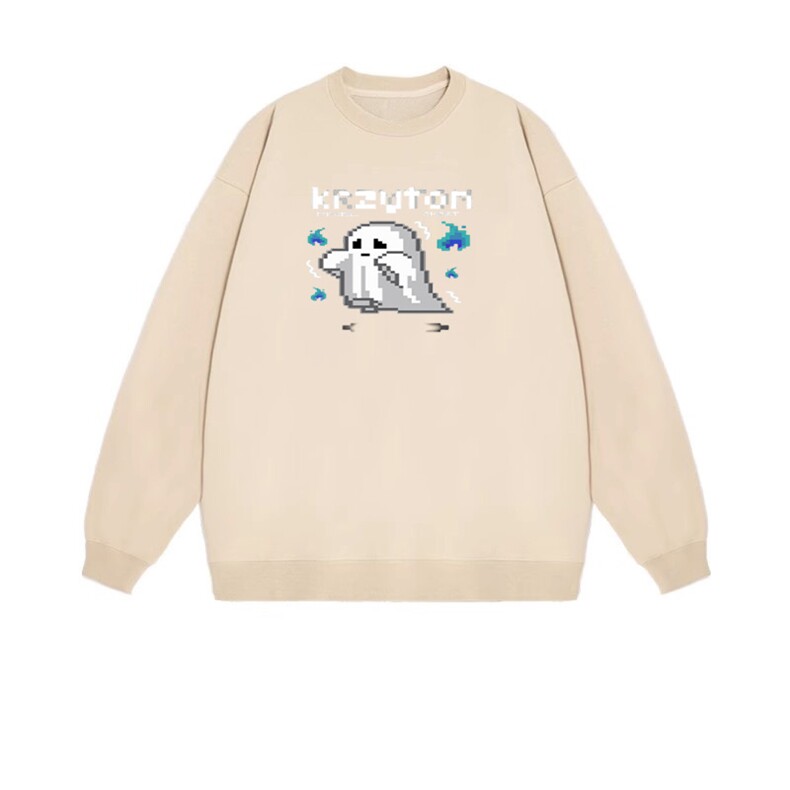 2025年秋季套头通勤长袖幽灵时尚百搭通勤简约休闲圆领，女装卫衣/绒衫，花可