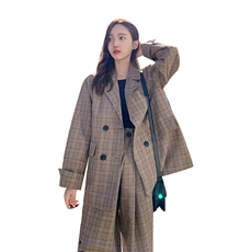 大货已出2021春季新款格子休闲西装套装262A-Y3904-P150-K228，女装西装，Yologo
