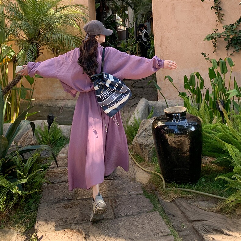 紫色休闲套装裙女防晒服2025春夏新款韩版减龄小个子气质两件套,女装套装/套裙,浙宝276（原081）