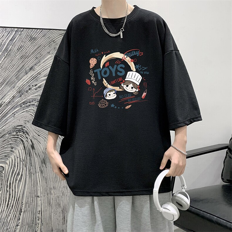 冰丝七分袖t恤男大码五分袖男短袖男中袖Q11385-P30,男装T恤,电商A040