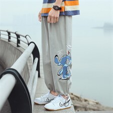 加推 2023夏季薄款港风外景宽松大码束脚冰丝休闲裤1528-P40图片