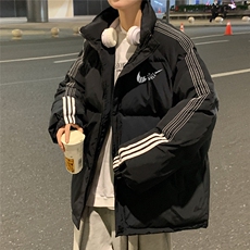 港风冬季新款织带立领羽绒服男潮宽松印花新YR6110P225控268，男装羽绒服，电商A268A