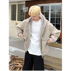冬季保暖连帽棉服男宽松复古cleanfit大理石座山雕外套M202，男装棉衣，星座1116A（原606A-3）