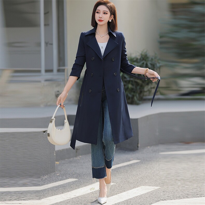 2025春装新款外套时尚气质风衣女香港品牌韩版高端休闲修身chic，女装风衣，沫晗依美