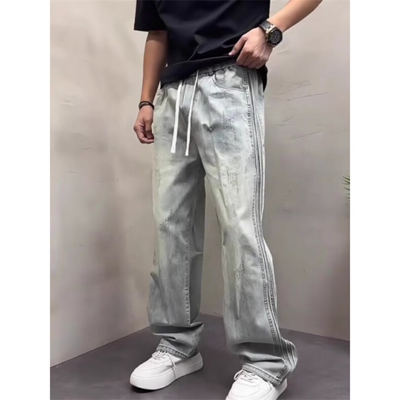1506/QK8350/P53美式街头水洗做旧欧美高街vibe风长裤子,男装休闲裤,星座1506