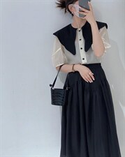 拼色衬衫，女装衬衫，驿谷