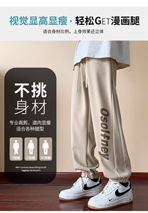 秋冬款时尚潮男百搭宽松束脚休闲裤图片