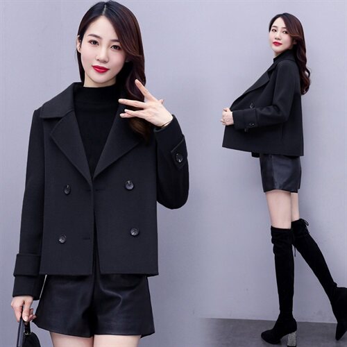 短款秋冬装新款时尚气质年轻版羊毛小个子短款双面呢大衣外套,女装毛呢外套,媚琳依坊