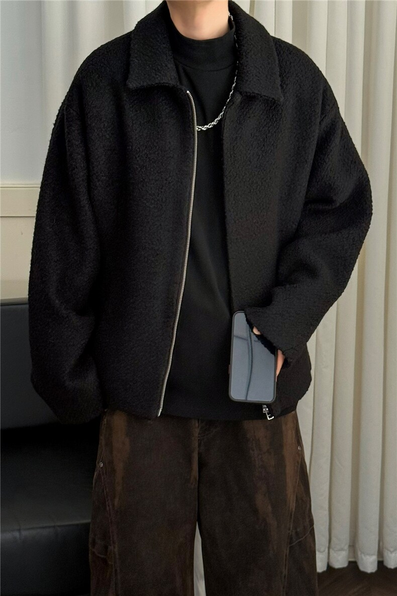 现货羊毛呢料外套男士冬季保暖加厚夹克A351-AJ2642-P125控199,男装夹克,电商A351