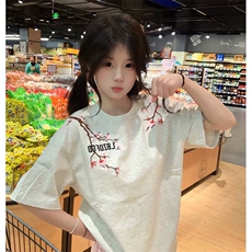 万针全刺绣工艺抖音得物高品质260克重磅纯棉双纱美式高街短袖T恤，男装T恤，电商A486