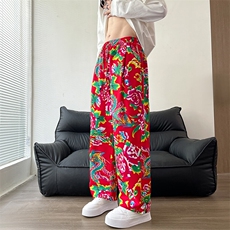 CK203单裤东北大花民族特色风休闲哈伦运动裤束脚九分裤团队，男装民族服装，星座115A(原星座507）