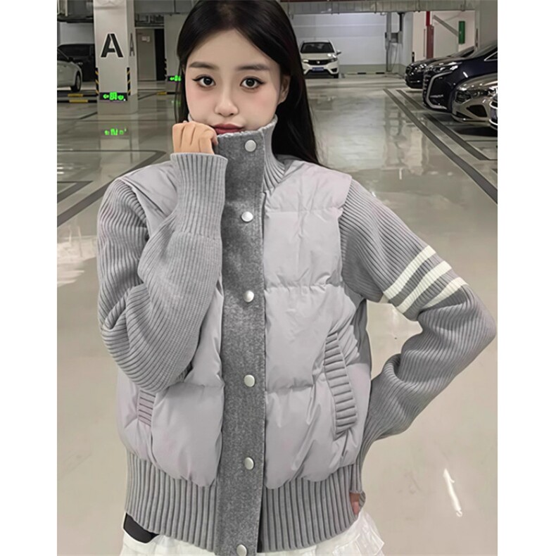 白色休闲羽绒棉服女秋冬短款白色立领保暖针织外套M619,男装棉衣,星座1116A（原606A-3）