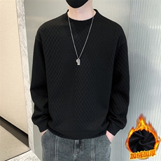 M-8XL秋季加绒加厚胖子提花圆领卫衣男，男装卫衣，星座209