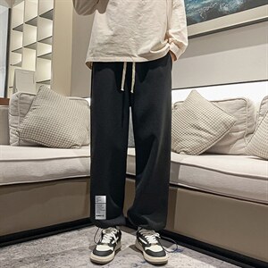 华夫格运动裤男大码抽绳休闲裤卫裤 HK78045-P35 加绒款P45图片