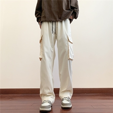 抖音新款春装拖地裤子休闲裤男宽松大口袋工装裤K505-特P38，男装工装外套，电商A099