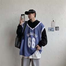 卫衣慵懒风春秋宽松bf韩版假两件上衣外套潮连帽XZ404-2-WY80，男装卫衣，星座409(原A307）