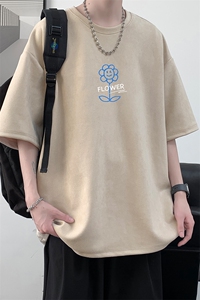 麂皮绒短袖t恤男大码半袖男 JD82274-P25图片