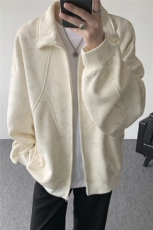 特批扎染开衫卫衣男美式重磅解构拼接脏脏拉链立领外套KS008-TP65，女装短外套，电商B312