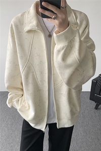特批扎染开衫卫衣男美式重磅解构拼接脏脏拉链立领外套KS008-TP65图片