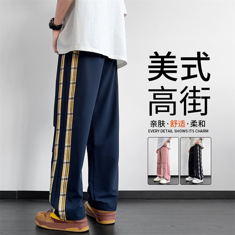 多口袋工装直筒休闲裤子男2025春秋季新款宽松运动图片