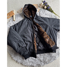竖条豹纹内里拼接撞色连帽棉服男女冬季座山雕外套M5039，男装棉衣，星座1116A（原606A-3）