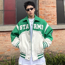 夹克男款秋季潮牌拼接衣服2025新款春秋装男士休闲外套，男装夹克，星座1210-1