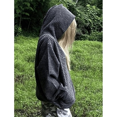 美式复古条纹拉链开衫连帽卫衣男女宽松休闲百搭情侣外套WA231，女装短外套，星座1116A（原606A-3）