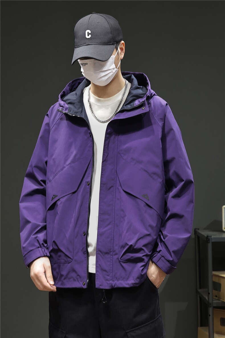 2025款男士夹克外套春秋男装休闲潮流百搭连帽男外套91017-P105,男装夹克,电商D215