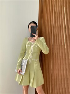 新款上新 小香风百褶连衣裙,女装连衣裙,LION&CAT(2F)