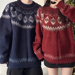 北欧费尔岛毛衣男女潮牌情侣装针织衫秋冬圣诞毛线衣 LY928 P51图片