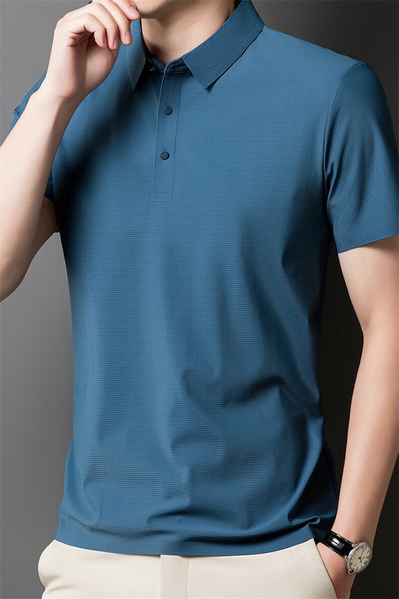 商务短袖polo衫男2025年夏季冰丝薄款宽松速干凉感T恤PL12357-P35,男装Polo衫,星座610（原A335）