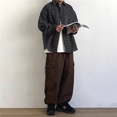 复古宽松衬衣外套春秋季学院风ins常规原宿标准翻领长袖C130，男装衬衫，星座1116A（原606A-3）