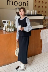 法式轻熟风衬衫马甲套装女2025春新款设计感收腰显瘦阔腿裤三件套，女装套装/套裙，2C169