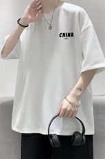 HT73248-P22华夫格t恤男短袖男大码五分袖大皂风，男装T恤，电商A040
