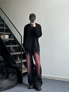 秋冬季美式高街小众牛仔裤男 个性百搭休闲裤G1235/P4868图片