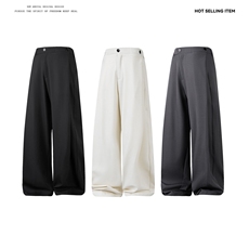 垂感阔腿西装裤cleanfit高级感直筒休闲长裤504-K868-P40控68，男装西服套装，星座504