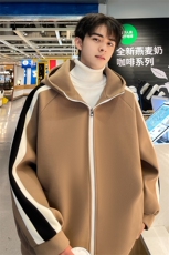 男装呢料夹克23秋冬新款毛呢大衣男生连帽外套XZ514-2-F595-P125，男装夹克，星座514-2(原B239)
