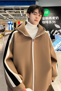 男装呢料夹克23秋冬新款毛呢大衣男生连帽外套 XZ514-2-F595-P125图片