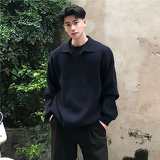 polo领毛衣男秋冬美式复古套头针织衫cleanfit慵懒高级感外套，男装针织衫/毛衣，星座1210-1