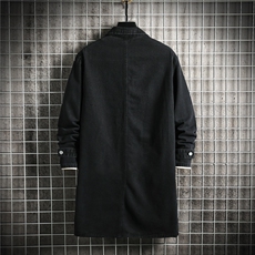 FY638-P78M-5XL网格长款牛仔风衣男士大码外套，男装风衣，星座103A