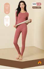 新款山仿发热保暖内衣套装女士加厚显瘦秋衣秋裤时尚舒适家居服，女装休闲裤，炳炬电商供货