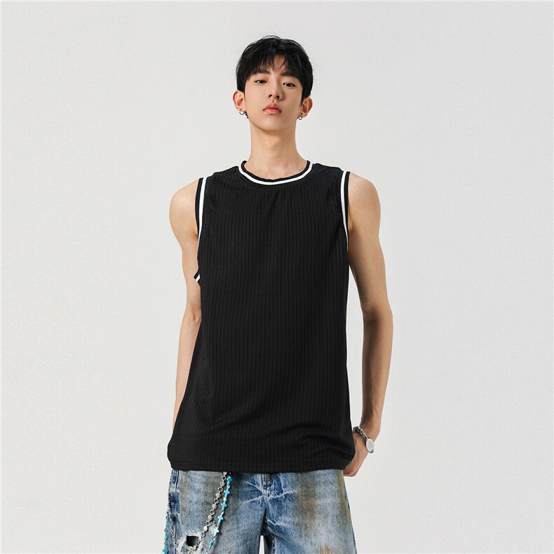 25新品美式运动背心冰丝无袖坎肩T恤衫男H1086特P21，男装背心/马甲，电商A341