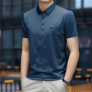 中年休闲男装翻领半袖T恤衫2023夏季新款男士polo衫薄款休闲上衣图片