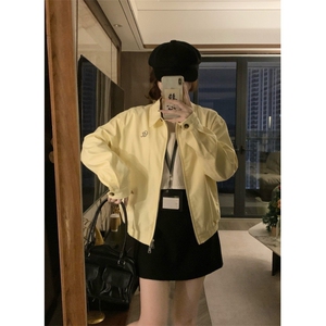 设计感立领短款风衣女春秋款宽松百搭英伦风外套,英伦女穿搭图片图片