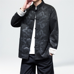 男士外套麂皮绒印花夹克盘扣立领唐装风 XZ1512-2508-P85图片