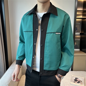 特价     店主风翻领褶皱休闲夹克男士时尚潮外套JK087-P55图片