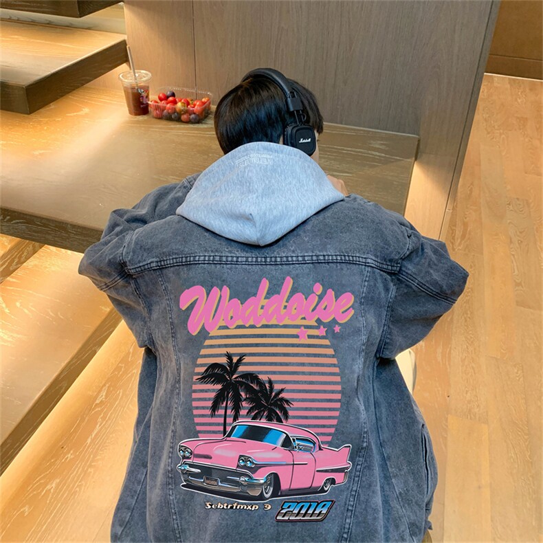 得物二开大货印花百搭牛仔夹克大码宽松休闲牛仔外套JK1263-P88，男装工装外套，星座1103-3